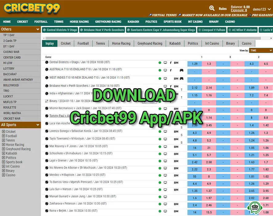 Download Cricbet99 App and APK